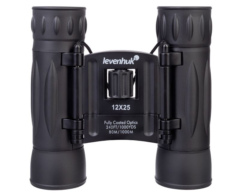 Levenhuk-Atom-12x25-binocolo-A-tetto-Nero