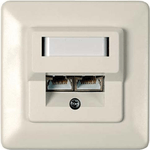 Tecline  Presa dati Cat 6 2 canali da incasso bianco perla RAL 1013 Per il collegamento di 2 PC (17000108)