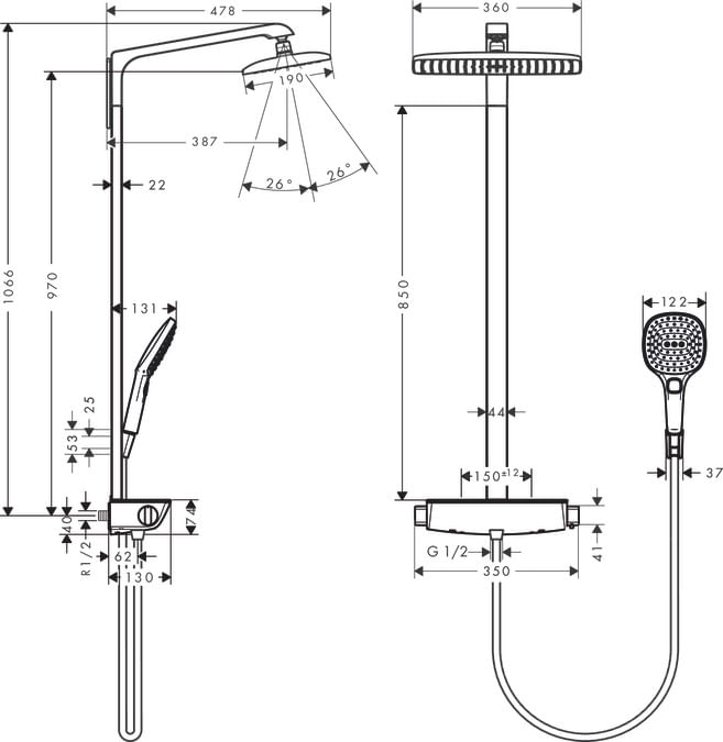 Hansgrohe-Raindance-E-sistema-di-doccia-Cromo