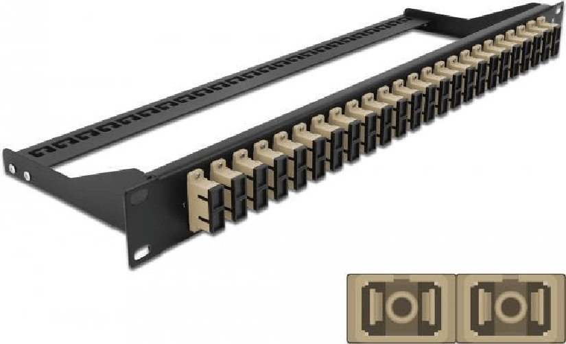 Delock Pannello patch in fibra ottica da 19" a 24 porte SC duplex beige
