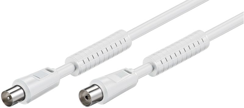 Cavo-di-collegamento-antenna-Wentronic-Goobay-schermato-al-100--ferrite-bianco-10-m---Spina-IEC-coassiale-<->-Presa-