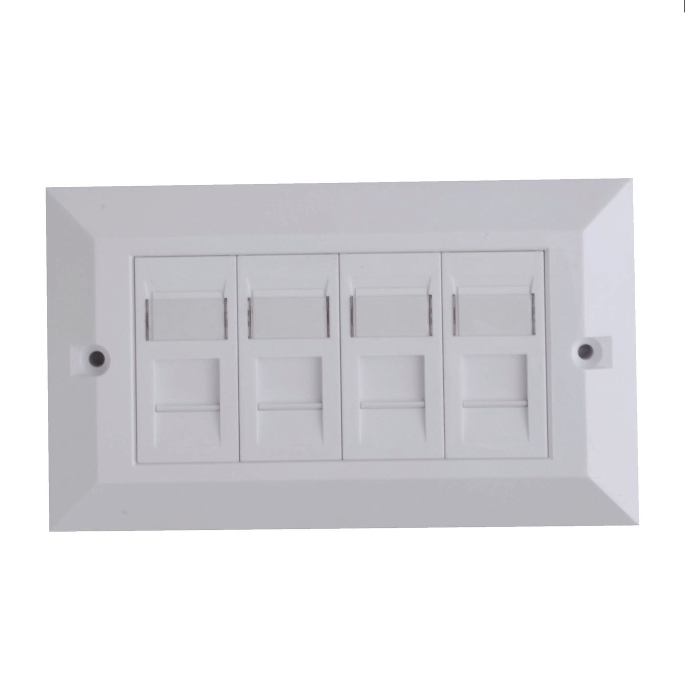 Lanview CAT6 Faceplate 4-port UK Type - 14686mm CAT6 Faceplate - 4-port UK Type 14686mm - Warranty 60M