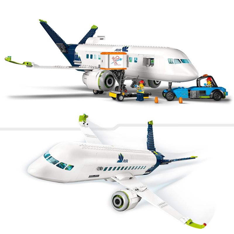 LEGO-City-60367-Aereo-Passeggeri-Modellino-di-Aeroplano-Giocattolo-da-Costruire-con-9-Minifigure-e-Veicoli-dell-Aeroporto