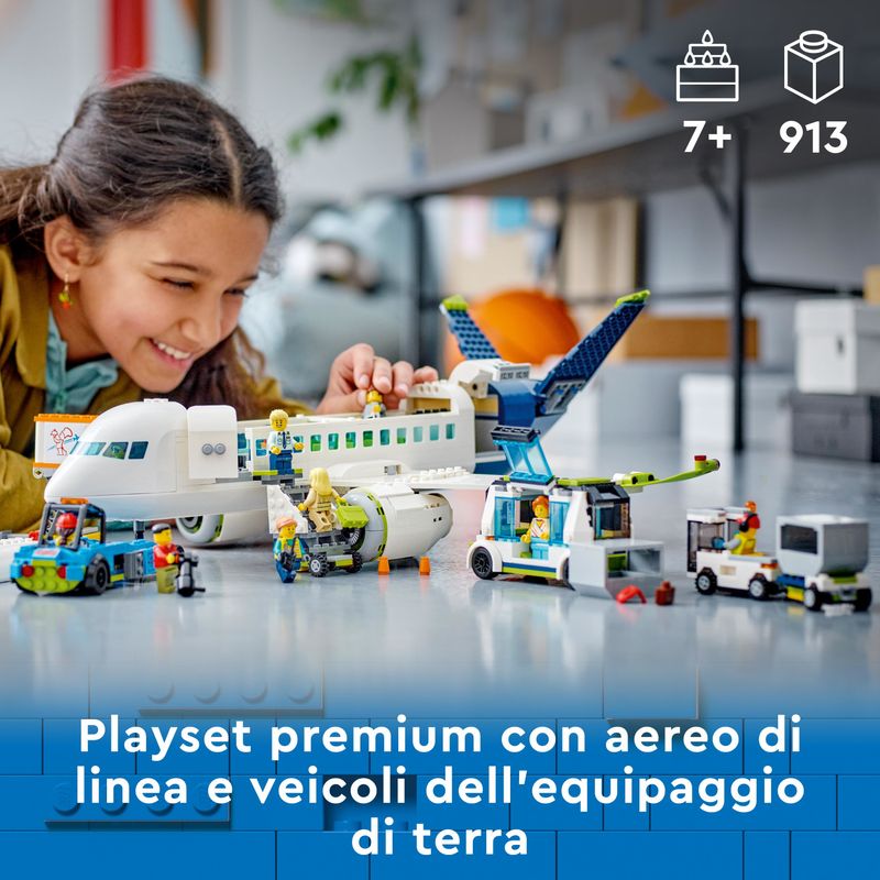 LEGO-City-60367-Aereo-Passeggeri-Modellino-di-Aeroplano-Giocattolo-da-Costruire-con-9-Minifigure-e-Veicoli-dell-Aeroporto