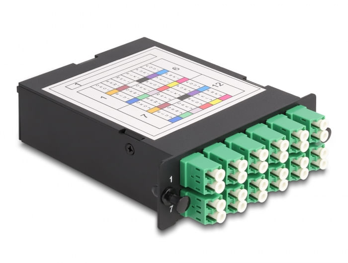 Delock---MPO-Glasfaseroptikkassette---hohe-Dichte---LC-Duplex-SM-X-12---Schwarz