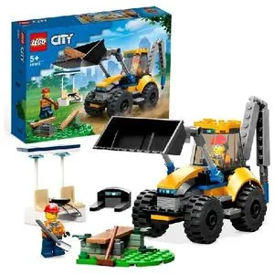           LEGO 60385 City Scavatrice per Costruzioni, Escavatore Giocattolo con Minifigure